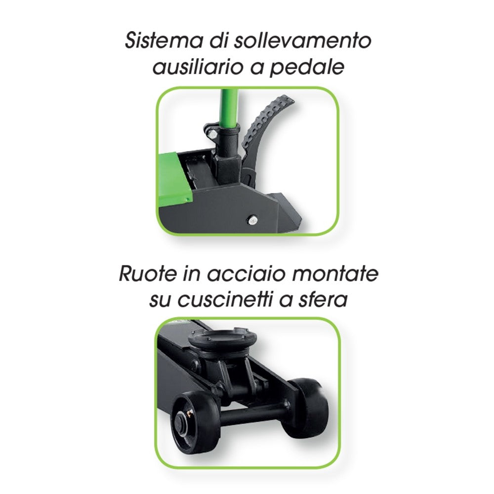 FG 722/5T Sollevatore Idraulico a Carrello - 5 Tonnellate Modello Lungo per mezzi Pesanti